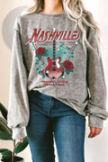 Nashville Rose Music Mineral Graphic Terry Sweatshirt