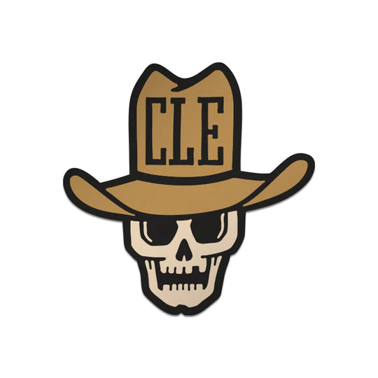 CLE Cowboy Skull Cleveland Sticker