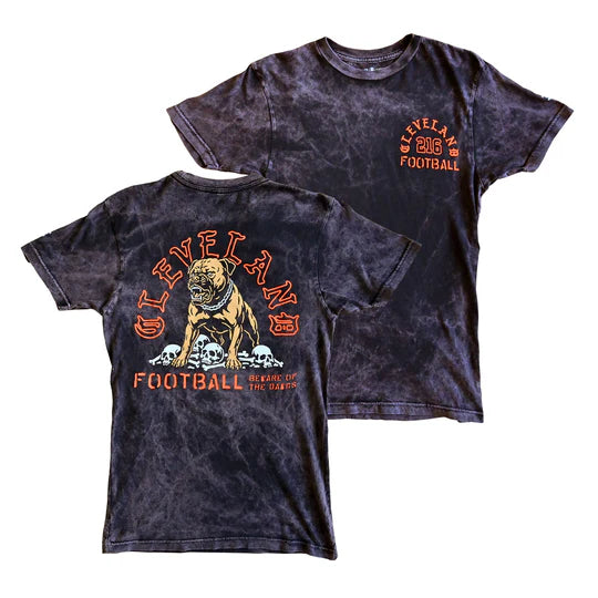 Cleveland Football - Beware Of The Dawgs - Mens/Unisex Crew T-Shirt