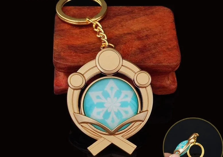Genshin Impact Vision 'Inazuma Cryo' Keyring Metal Keychain
