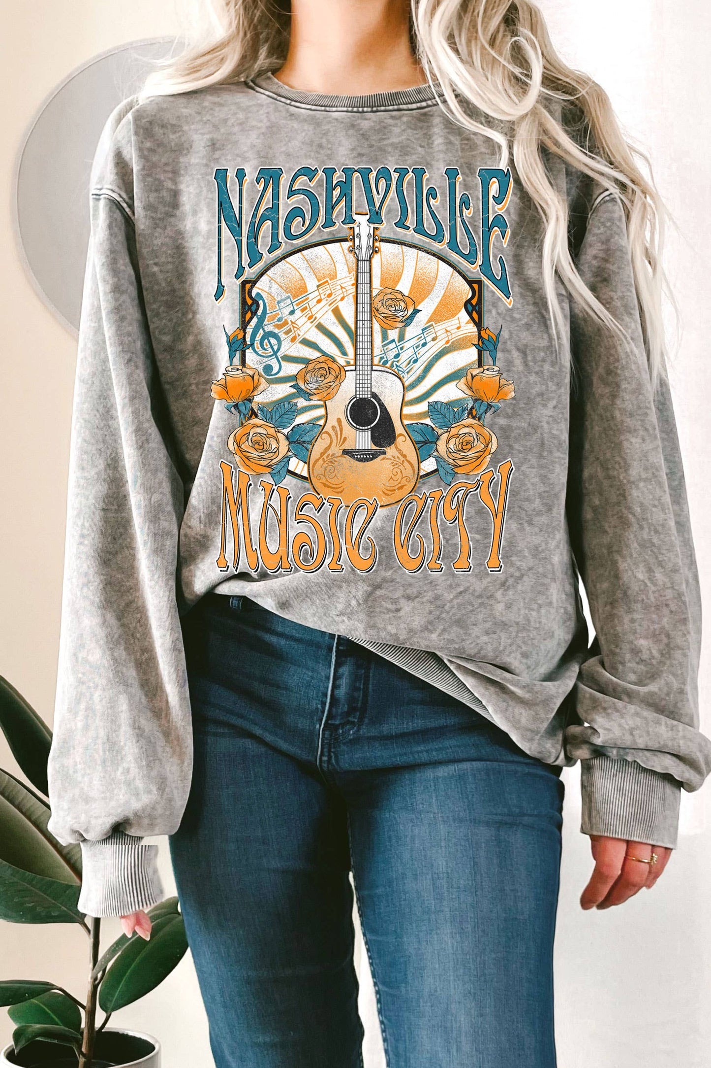Nashville Music City Mineral Graphix Terry Sweatshirt