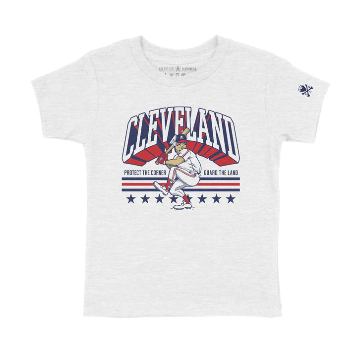 Guardian At The Plate Cleveland Baseball - Toddler Crew T-shirt