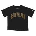 Believeland Arch - Women's Boxy Crop Crew T-Shirt